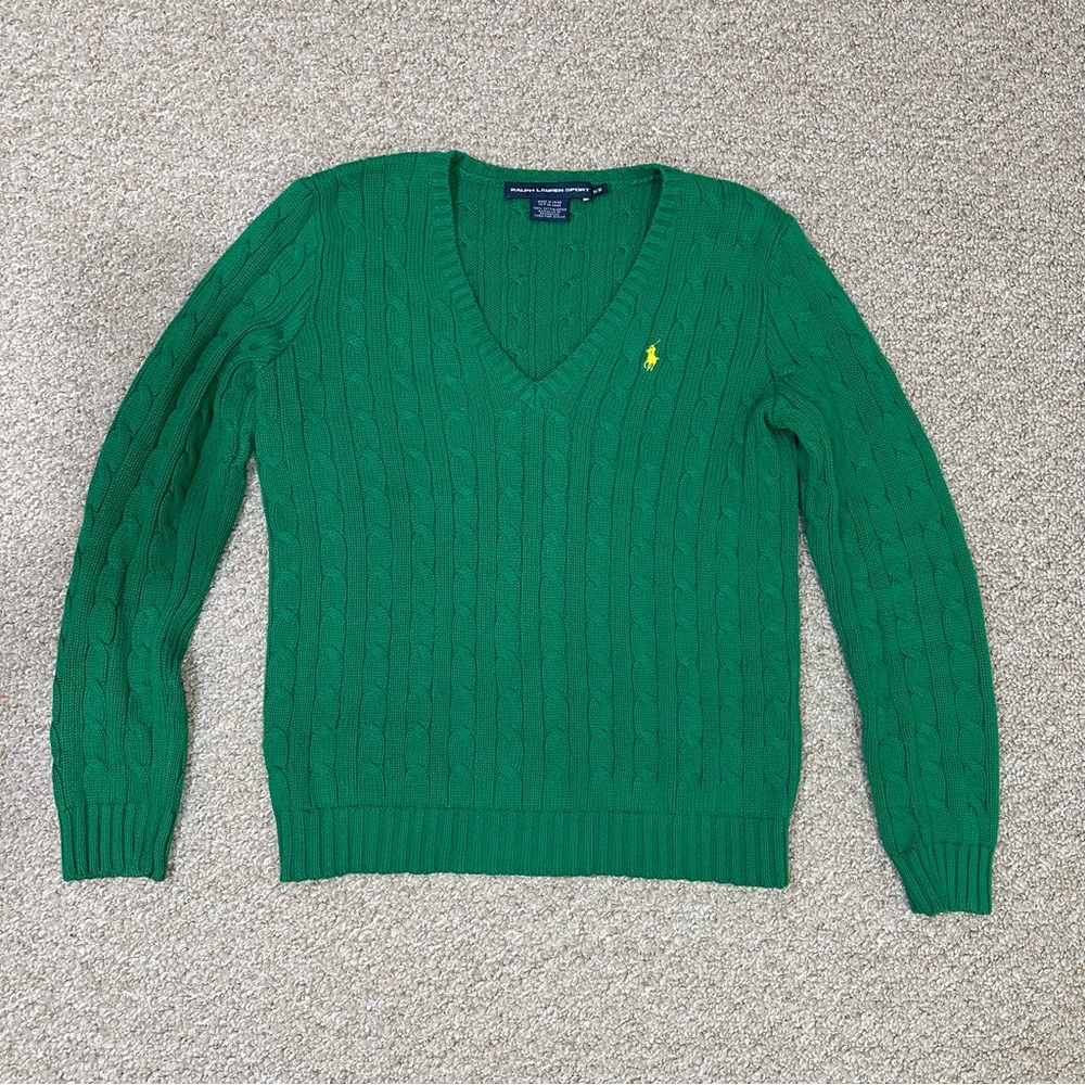 Ralph Lauren Women’s V-Neck Green Sweater